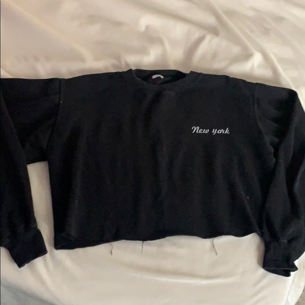 Kendall and Kylie cropped crew neck sweater